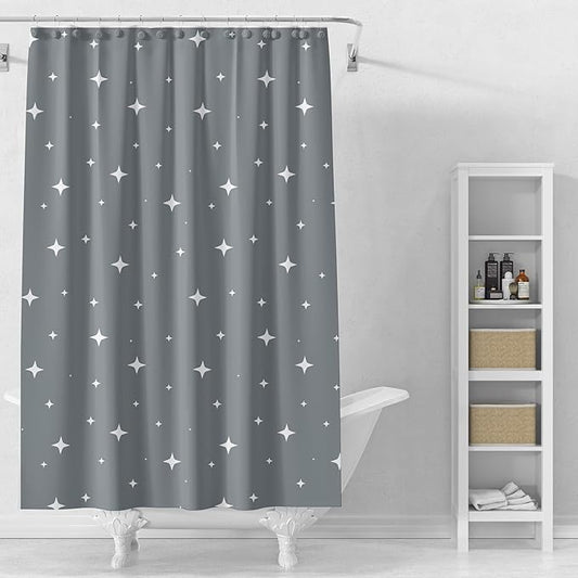 Black Shower Curtain Liner, 4G PEVA Shower Liner, Plastic Peva Waterproof Shower Curtains, 72x72 inch with Grommet Holes 3 Magnetic Weights