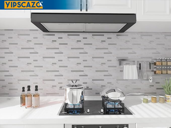 Yipscazo 2026 New Upgrade Peel and Stick Backsplash, Stick on Backsplash Tiles for Kitchen, Bathroom, Fireplace (20 Sheets, Bright Carla White)