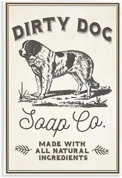 Dirty Dog Soap Vintage Sign, 10 x 15 Inch Mounted Print on Wall Plaque | Stupell Industries · By Lil' Rue · Ready to hang · Bathroom and laundry room decor · Made in USA