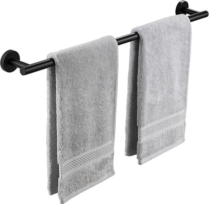 KES 25.2 Inches Black Towel Bar for Bathroom, Hand Towel Holder, Towel Bar Wall Mount, SUS304 Stainless Steel Matte Black, Total Length 27.6 Inch, A2000S70B-BK