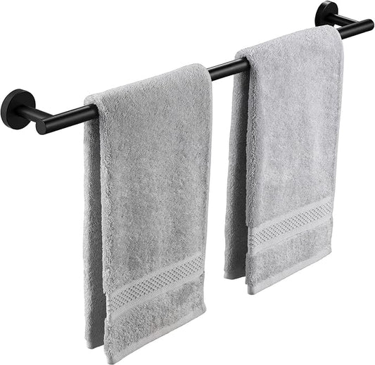 KES 25.2 Inches Black Towel Bar for Bathroom, Hand Towel Holder, Towel Bar Wall Mount, SUS304 Stainless Steel Matte Black, Total Length 27.6 Inch, A2000S70B-BK