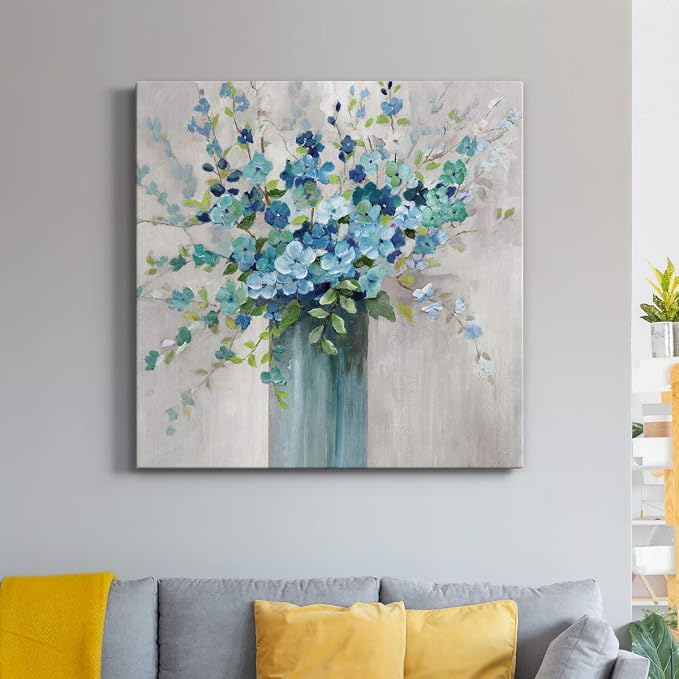 Renditions Gallery Sea Isle Wildflower Wall Art, Premium Gallery Wrapped Canvas Decor, Ready to Hang, 40 in H x 40 in W, Made in America Print (AZS-WC24-40077-R-4040-MK)