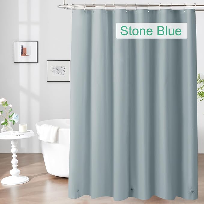 Mrs Awesome Blue Shower Curtain Liner with 3 Magnets, 72x72 | 12 Rustproof Grommets,Premium Plastic Shower Curtain for Bathroom Lightweight & Waterproof,,72W x 72H