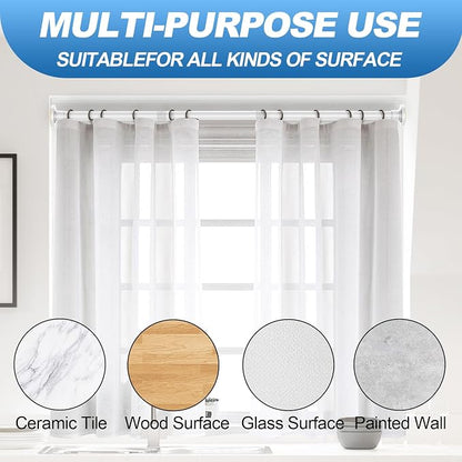 CorkLatta White Shower Curtain Rod 31 to 80 Inch,1 Inch Diameter Adjustable Spring Tension Stainless Steel Telescoping Rod,Easy Install,No Rust | Stainless Steel Tension Curtain Rod Non slip, No Drill Shower Rods for Bathroom,Easy Install