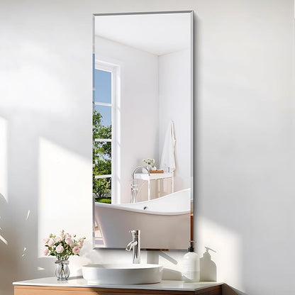 KOCUUY Beveled Mirror, 20x48 Inch Frameless Bathroom Mirror for Over Sink, Upgraded Shatterproof Beveled Unframed Design Mirror for Bathroom, Bedroom, Hang Horizontal/Vertical