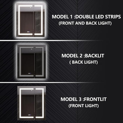 Recessed Medicine Cabinet with Lights, 30x36 Lighted Medicine Cabinet with Mirror, 5XMagnifier, GFCI Outlet, Soft-closed, Front&Backlit, Anti-Fog, Dimmable&Tunable, Sensor Lights, Adjustable Shelves