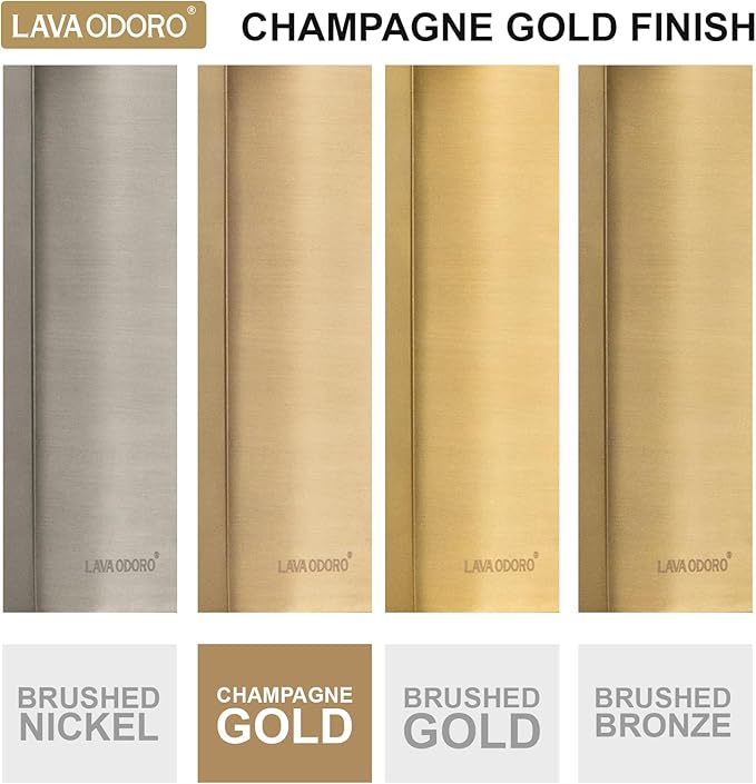 Lava Odoro Champagne Gold Bathroom Faucets, Single Hole Bathroom Sink Faucet Single Handle Vanity Faucet with Pop up Drain Assembly, Deck Plate Included, BF307-CB