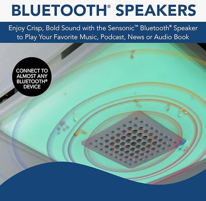 Broan-NuTone FG800RGBS Genuine Replacement Cover (Bath Fan Not Included) with ChromaComfort LED Light and Sensonic Bluetooth Speaker, Fits Select Bathroom Fan Models