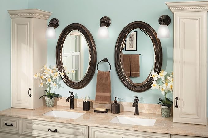 Moen Brantford Oil-Rubbed Bronze One-Handle Traditional Low-Arc Bathroom Faucet with Optional Deckplate and Available Vessel Sink Extension Kit, 6600ORB