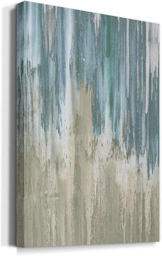 Renditions Gallery Canvas Art Modern Paintings for Wall Decorations Blue Grey Waterfall Canvas Abstract Wall Hanging Artwork Prints for Bedroom Living Room Office - 32"x48" LT02
