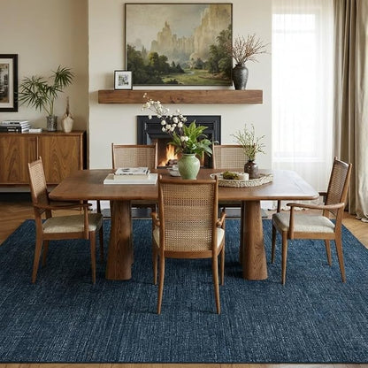 Garvee Living Room Rugs 10x13 Dining Room Rugs for Under Table Non Slip Modern Solid Color Throw Rug Non Shedding Low Pile Ultra Soft Mats Foldable Thin Contemporary Carpet for Bedroom Nursery, Navy | Machine Washable Non Slip Solid Color Non Shedding ...