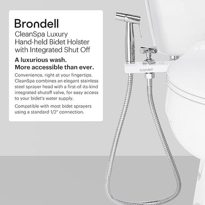 Brondell Bidet - CleanSpa Luxury Hand-Held Bidet and Mounted Holster with Integrated Shut Off in White