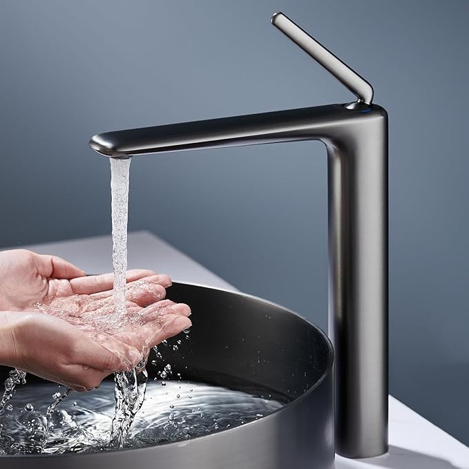 Single Hole Faucet for Bathroom Sink Bathroom Faucet Single Handle Hot and Cold Gun Gray