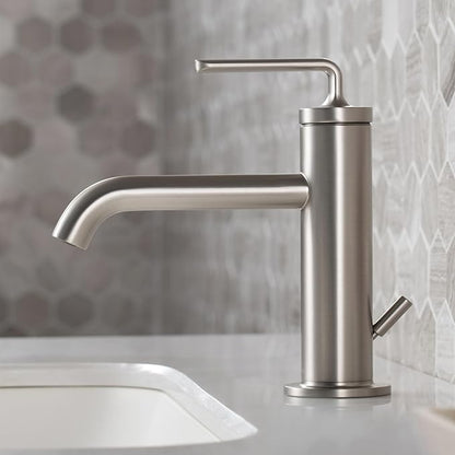KRAUS Ramus Single Handle Bathroom Sink Faucet with Lift Rod Drain in Brushed Gold, KBF-1221BG