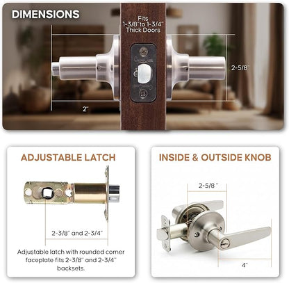 Copper Creek DL1240SS Daley Keyed Entry Door Lever, Satin Stainless