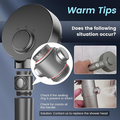 Filtered Shower Head with Handheld, High Pressure Showerhead with Filters | 4 Spray, ON/OFF Switch for Pets, Detachable Shower Heads with Water Softener Filter Beads for Hard Water- Remove Chlorine