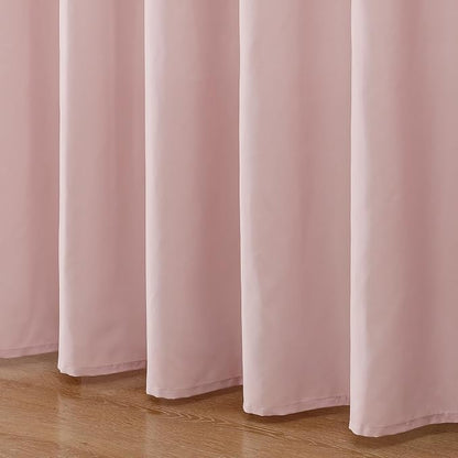 OVZME Zora Blush Pink Shower Curtain, Fabric Shower Curtain for Bathroom - Soft Cloth Hotel Spa Quality, Water Repellent Bath Curtain, Washable Shower Curtain Set with 12 Hooks, Grommets Top, 72Wx72L