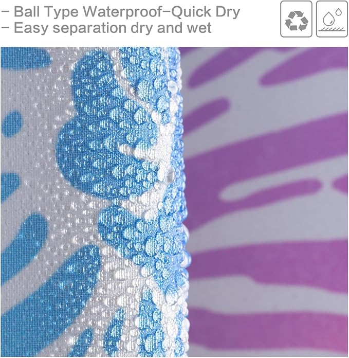 Nautical Coastal Shower Curtain, Beach Shower Curtains Sea Horse Coral Turtle Starfish Seashell Conch Ocean Themed Kids ShowerCurtain Set Polyester Fabric Machine Washable Decor Bath curtains
