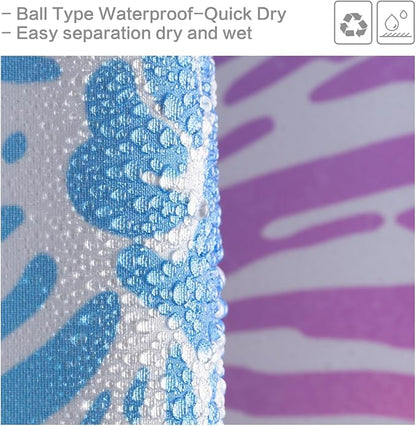 Nautical Coastal Shower Curtain, Beach Shower Curtains Sea Horse Coral Turtle Starfish Seashell Conch Ocean Themed Kids ShowerCurtain Set Polyester Fabric Machine Washable Decor Bath curtains