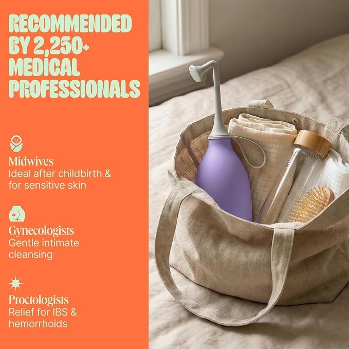Butt & Intimate Shower 3.0 – Mobile Travel Bidet & Sustainable Intimate Shower, Replaces Wet Wipes, Saves Toilet Paper, Portable Handheld Bidet, Travel Bag Included, BPA-Free - Proud Purple