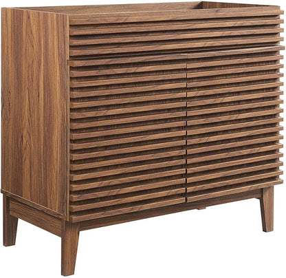 Modway Render 36" Bathroom Vanity Cabinet in Walnut - Sink Basin Not Included