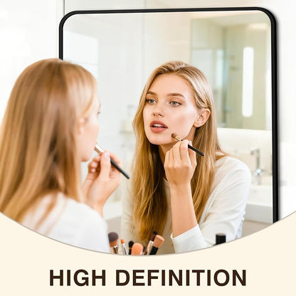 Vanity Black Bathroom Mirror for Over Sink, 2 Pack 36”x24” | HD Tempered Glass, Anti-Rust Frame, Vertical or Horizontal, Wall Mirrors for Bathroom Sink, Living Room, Entryway, Bedroom
