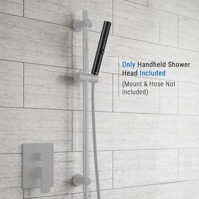 G-Promise All Metal Round 3 Function Handheld Shower Head(Matte Black) | All Metal Construction, 3 Function Modes with Massage, Modern Look, Push Switch, Easy Installation