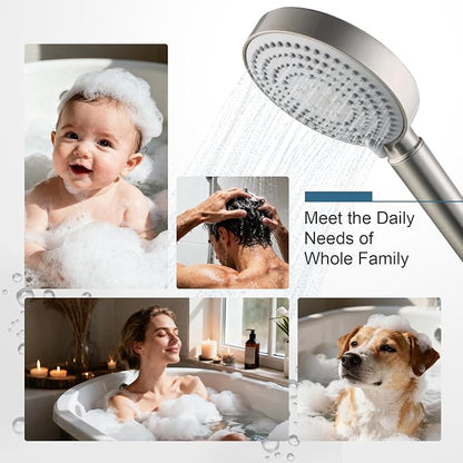 OFFO Handheld Shower Head with Filter, 20 Stage Shower Head with Filters for Hard Water, 6 Modes High Pressure Shower Head to Remove Chlorine, Brushed Nickel