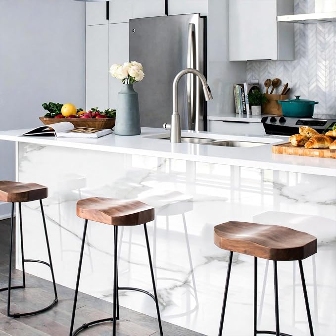 Marble Peel and Stick Waterproof Wall Paneling, 118" x 47" Carrara White Glossy Finish Self-Adhesive Backsplash Tile Vinyl Wall Panel for Kitchen Bathroom Wall Decor, Covers 38.75 Sq. Ft.