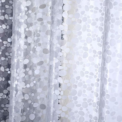 Shower Curtain Liner 75 inch Long, Waterproof Plastic Heavy Duty Shower Curtain with 3 Weighted Magnets, Pebble Pattern No Chemical Smell Shower Stall Curtain Liner, 72W x 75 L Inches