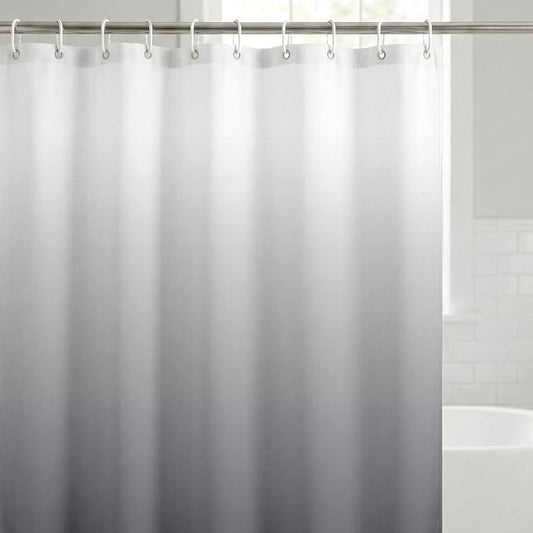 Americanflat 71x74 Grey Ombre Shower Curtain - Water-Resistant Long Shower Curtain with Durable Grommets and 12 Hooks - 100% Polyester