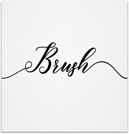 Renditions Gallery Simple Brush Sign Bathroom Décor Gallery Wrapped Canvas Wall Art, 16x16,