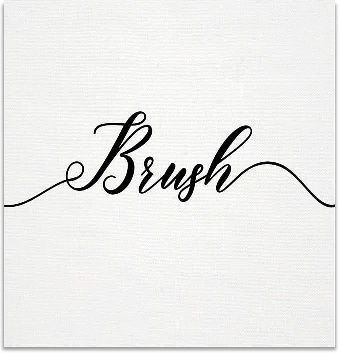 Renditions Gallery Simple Brush Sign Bathroom Décor Gallery Wrapped Canvas Wall Art, 12x12,