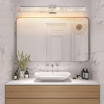 39 Inch Brushed Nickel Vanity Light Fixture, 28W Dimmable LED for Bathroom Above Mirror, Modern Wall Mount Lighting 3000K