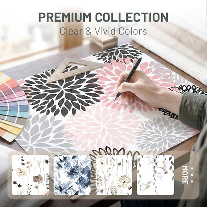 No Hook Floral Shower Curtain with Liner, Pink Grey, 71x74 | Snap in Liner, 3 in 1, Water Repellent, Easy Install, Machine Washable, Hotel Style for Bathroom, Watercolor Pattern
