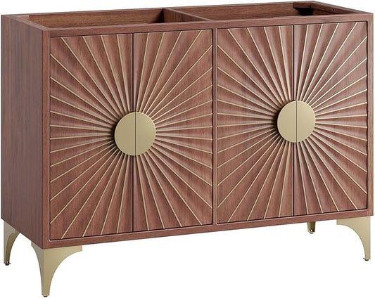 Modway Daylight Bathroom Vanity Cabinet Basin Not Included, 48" Double Sink Compatible, Walnut