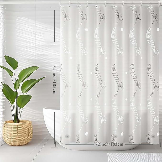 Shower Curtain Liner, 100% Waterproof Peva Shower Curtains with 3 Duty Heavy Bottom Magnets and 12 Rust Proof Grommets, 72x72 Weighted Shower Liner for Shower Stall, Bathtubs