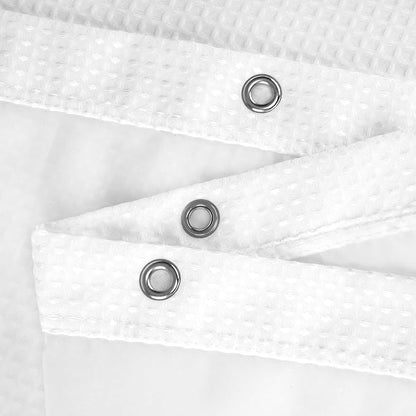 N&Y HOME 54 x 72 Waffle Weave Shower Curtain with Snap-in Liner Set White | 12 Metal Hooks Included, Snap on/off Fabric Liner, Hotel Style & Mesh Top Window, Machine Washable, 54x72 Shower Stall Size