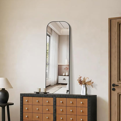 YIROMAN Bathroom Mirrors for Over Sink,16"x48" Black Bathroom Vanity Mirror | Thin Brushed Aluminum Frame,HD tempered glass, Rectangular,Rounded & Right-angle Corners,Sink,Entryway,Bedroom