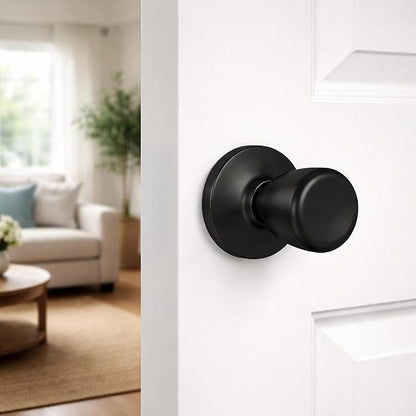 Design House Terrace Non-Turning One-Sided Dummy Door Knob, Matte Black, 728386-MB