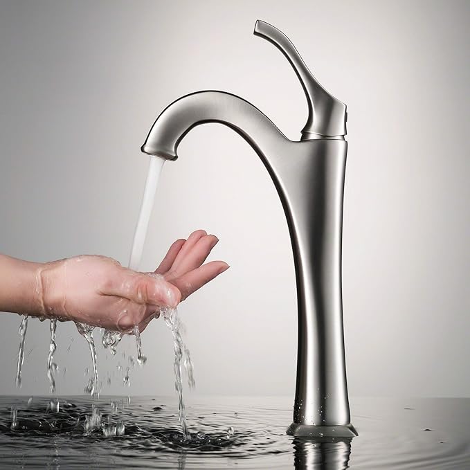 KRAUS KVF-1200CH Arlo Single Handle Vessel Bathroom Faucet with Pop Up Drain, Chrome (2 Pack)