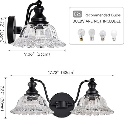 Farmhouse Bathroom Light Fixtures Black Vanity Lights for Bathroom 2 Light Vanity Light Fixtures