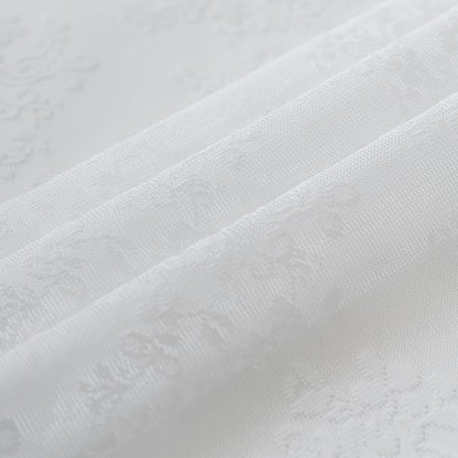 TUDECO White Lace Stall Shower Curtain with Valance 36''W x 72''L | Half Size, for Narrow RV Bathroom, French Country, Floral Pattern, Sheer, Reinforced Holes, Machine Washable