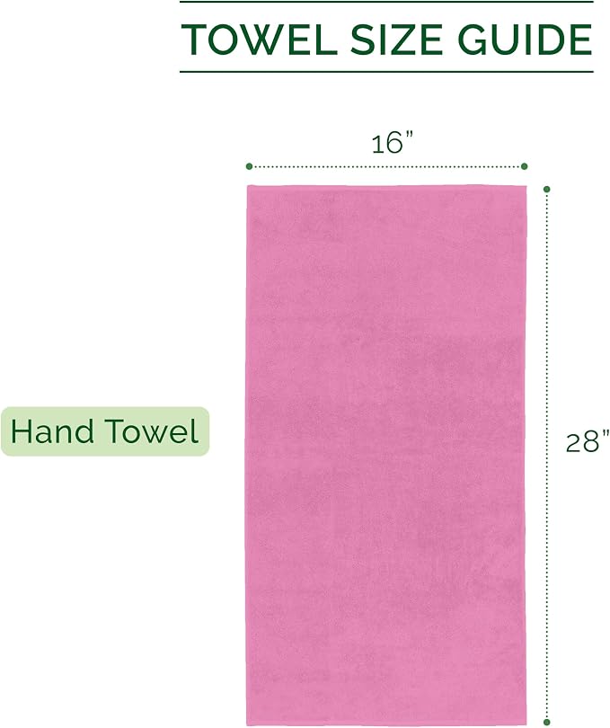 Elegant Comfort Luxury 100% Turkish Cotton Corduroy Ribbed 4 Pack Hand Towel Set 16 x 28 Inch - Absorbent, Super Soft, Quick Dry, Premium Towels for Bathroom, Gym, Spa and Hotel Use, Light Pink