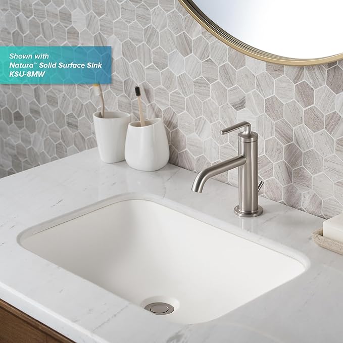 KRAUS Ramus Single Handle Bathroom Sink Faucet with Lift Rod Drain in Matte Black, KBF-1221MB