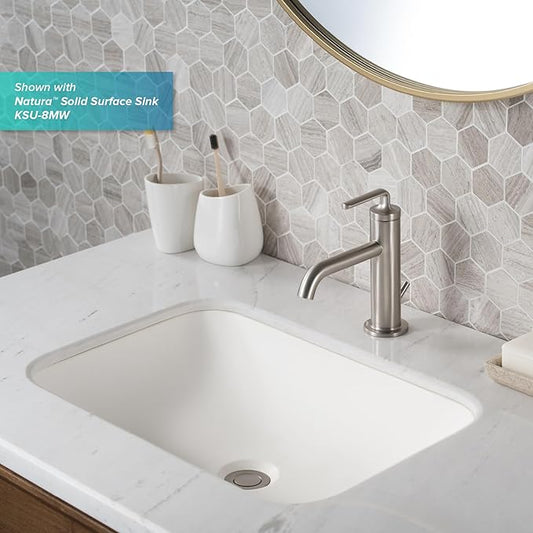 KRAUS Ramus Single Handle Bathroom Sink Faucet with Lift Rod Drain in Brushed Gold, KBF-1221BG