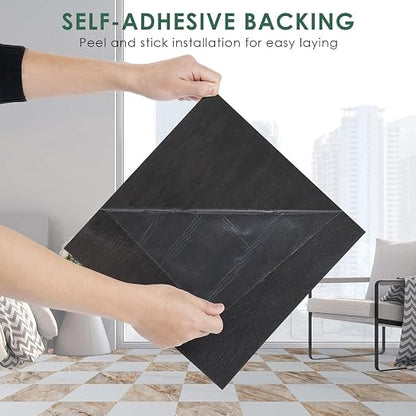 VallisCo 30-Piece Peel and Stick Floor Tiles, 12x12 Covers 30 Sq. Ft. Waterproof Vinyl Flooring, Renter-Friendly Self-Adhesive Floor Stickers for Kitchen, Bathroom, Basement & Home DIY Marble Pattern