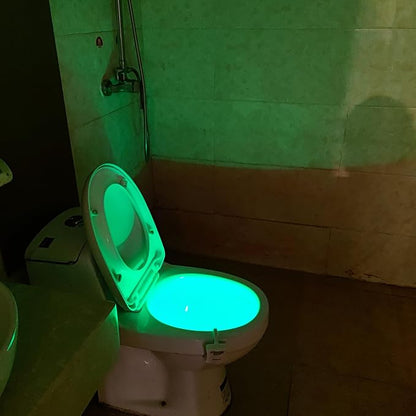 AUSAYE Toilet Night Light, Motion Sensor Lamp 8 Color Changing LED Toilet Bowl Night Light -Funny Unique Christmas Gifts for Mom Him Men Her Kids Stocking Stuffers