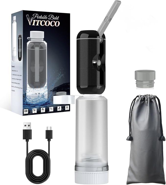 Portable Bidet for Travel,Rechargeable Waterproof Sprayer,Black | Portable Rechargeable Waterproof Bidet Sprayer for Travel, High Pressure Handheld Bidet for Personal Hygiene Cleaning