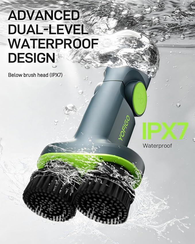 Electric Spin Scrubber Cordless Cleaning Brush | Adjustable Handle and Powerful Motor for Deep Cleaning Bathroom, Tile, Shower, Kitchen and Home Surfaces.